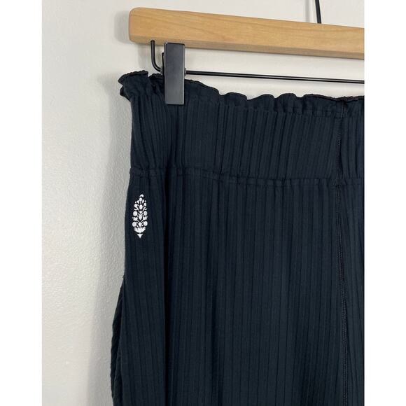 Free People Movement Blissed Out Wide Leg Pants Black Women’s Large - Picture 11 of 15